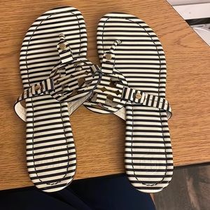 Gently used Tory Burch striped sandals.